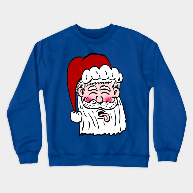 Santa Blowing a Raspberry Cartoon Crewneck Sweatshirt by Eric03091978